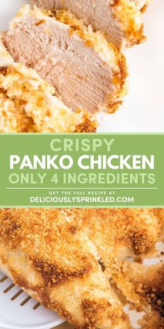 This boneless skinless chicken breast recipe is a family-friendly dinner! 4 ingredients are all you need for this easy homemade meal. Both kids and adults will love the taste and texture of this Crispy Panko Chicken! Panko Breaded Chicken Breast, Boneless Skinless Chicken Breast Recipes, Thanksgiving Main Dish, Skinless Chicken Breast Recipes, Panko Crusted Chicken, Panko Chicken, Best Thanksgiving Side Dishes, Easy Thanksgiving Recipes, Easy Main Dishes