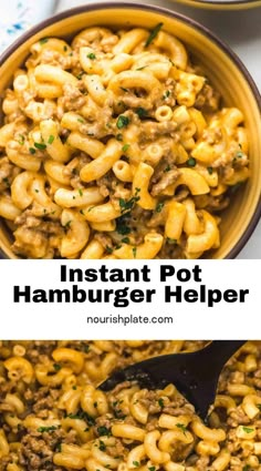 instant pot hamburger helper recipe in a bowl