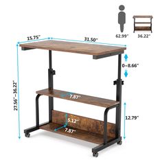 Side Tables, End Tables, Living Room Furiture, Bedroom Furniture, Tables - Tribesigns Small Study Table, Small Standing Desk, Adjustable Side Table, Portable Workstation, Table On Wheels, Hospital Table, Table With Wheels, Tv Tray Table, Mobile Table