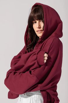 Zip Cloud Hoodie - Crimson – POPFLEX® Long Flight Outfit, Cloud Hoodie, Inspo People, Flight Outfit, Oversized Clothes, Short Torso, Drawing Inspo, Warm Hug, Soft Hoodie