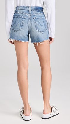 MOTHER Tomcat Short N Long Shorts | Shopbop Ripped Cotton Short Leg Jeans, Ripped Short Leg Cotton Jeans, Ripped Short Leg Jeans, Ripped Medium Wash Cotton Bottoms, Fitted Washed Blue Cutoff Jeans, Fitted Washed Blue Bottoms With Frayed Hem, Ripped Short Length Bottoms For Fall, Ripped Short Bottoms For Fall, Classic Fitted Bottoms With Frayed Hem