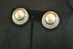 Vintage Faux Pearl and Rhinestone Panetta Clip On Earrings Classic Design Perfect for Birthday, Anniversary or Mothers Day Gift Classic Clip-on Earrings For Vintage Events, Elegant Formal Clip-on Earrings With Rhinestones, Classic Formal Rhinestone Earrings, Anniversary Clip-on Costume Jewelry Earrings, Classic Rhinestone Earrings For Anniversary, Elegant Round Rhinestone Clip-on Earrings, Classic Anniversary Earrings With Rhinestones, Glamorous Clip-on Earrings For Formal Events, Glamorous Clip-on Earrings For Formal Occasions