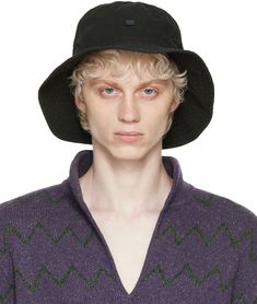 Cotton twill bucket hat in black. · Embroidered eyelet vents at crown · Embroidered logo patch at face · Logo embroidered at back face Supplier color: Black Adjustable Bucket Hat With Embroidered Logo And Short Brim, Acne Bucket Hat, Black Embroidered Logo Bucket Hat For Summer, Adjustable Embroidered Bucket Hat, Embroidered Logo Bucket Hat, Black Bucket Hat With Embroidered Logo, Embroidered Bucket Hat, Acne Studio, Acne Shop