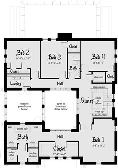 the floor plan for a two story house