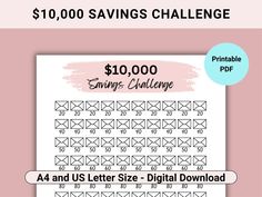 the printable $ 10, 000 savings challenge