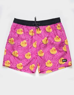 Neff Palm Floatie 17'' Volley Shorts. A Delightful Blend Of Fun And Functionality. Elastic Waist With Drawcord. Water-Resistant With Quick Dry Fabric. Side Seam Pockets And Back Patch Pocket. Woven Branding Badge At Hem. 17" Outseam. 7'' Inseam. 100% Polyester. Machine Wash. Imported. Pink Swimwear With Elastic Waistband For Spring, Spring Pink Swimwear With Elastic Waistband, Playful Swim Trunks With Elastic Waistband For Spring, Pink Swim Trunks With Elastic Waistband For Spring, Playful Short Swim Trunks For Spring, Fun Summer Shorts With Elastic Waistband, Pink Swim Trunks With Elastic Waistband For Summer, Fun Summer Bottoms With Elastic Waistband, Spring Swimwear With Relaxed Fit