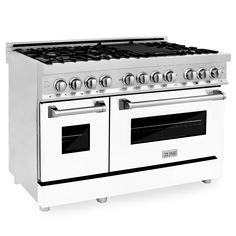 an oven with two burners and three doors on the front, in stainless steel