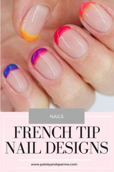 31 Best French Tip Nail Ideas Paisley & Sparrow Tip Nail Ideas, French Tip Nail Ideas, Short French Tip Nails, Tropical Vacation Nails, French Tip Design, Nail Tip Designs, French Tip Nail Designs, French Nail Art, Nail Design Inspiration