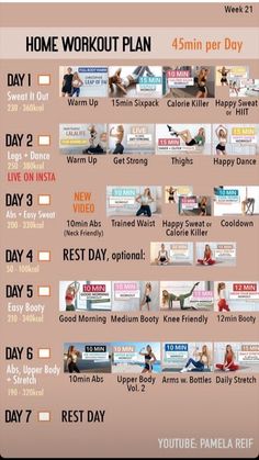 the workout plan for women is shown in this poster