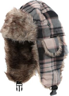 Sakkas Caele Unisex Ear Flap Faux Fur Lined Chin Buckle Strap Winter Trooper Hat Trooper Hat, Trapper Hat, Trapper Hats, Plaid Scarf, Faux Fur, Winter Hats, Buckle, Plaid, Hats