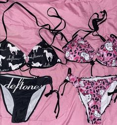 Deftones Bathing Suit, Hot Topic Swimwear, Edgy Swimsuit Bikinis, Y2k Bathing Suit, Hello Kitty Bathing Suit, Pretty Bathing Suits, Me And Her