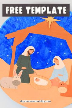 a nativity scene with the birth of jesus and three wise men