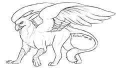 a drawing of an animal with wings