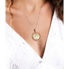 "♥Ancient Greek Gold Coin necklace is a perfect accessory for any outfit. It is made with 14K Gold filled chain and 14K plated charm M A T E R I A L S * A N D * D E T A I L S - 14K Gold filled chain of your choice. Select the one you like from the drop down menu - 14K Gold plated coin charm C O I N * D I M E N T I O N S 33mm x 43mm (1 1/4\"x 1 5/8\") H O W * T O * O R D E R Select chain length from the 1st drop down menu Select chain type from the 2nd drop down menu Select quantity from the 3rd Ancient Coin Pendant, Coin Necklace Gold, Antique Medallion, Buddhist Necklace, Buddha Necklace, Ancient Coin, Gold Coin Necklace, Greek Coins, Buddha Pendant