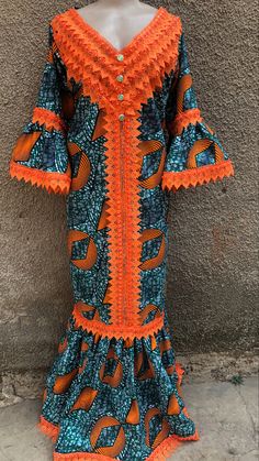 A Shape Gown Ankara, African Gowns, African Print Jumpsuit, Boubou Styles For Women, Bubu Gown, Ankara Dress Designs, Print Dress Designs, Bubu Gown Styles, African Fabric Dress