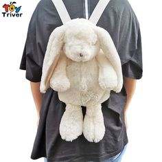 Student Birthday Gifts, School Shoulder Bag, Bunny Backpack, Rabbit Pillow, Student Birthdays, Japanese White, Animal Backpacks, Bunny Bags, Shoulder Bags For School