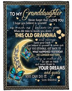 to my daughter i hope you never forget that i love you with this moon and butterflies