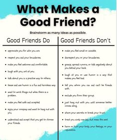 a poster with the words what makes a good friend?