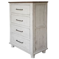 Avalon Rustic Farmhouse 4 Drawer Highboy Dresser - White - Crafters and Weavers French Country Dressers, Farmhouse Details, Iron Drawer Pulls, Barbie Bedroom, 5 Piece Bedroom Set, Highboy Dresser, 4 Drawer Dresser, Adjustable Mattress, Contemporary Cottage