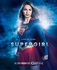 the poster for supergirl is shown in this image