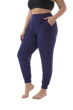 PRICES MAY VARY. Premium Soft Fabric: These casual lounge pants are made of super soft, comfy, stretchy, Smooth, breathable and skin friendly material fabric. Features: Loose fit casual lounge pants, Lightweight, soft and stretchy elastic waistband, side pockets, classic elastic ankle cuffs, the casual cute look that you will love. Size: Inseam 28", for women plus size 1X,2X,3X,4X,5X(1X=16; 2X=18-20; 3X=22-24; 4X=26-28; 5X=30-32), Our model size for refer, Wearing 1X, hight 5'7" and weight 185lb Yoga Pants With Pockets, Pants With Pockets, Women Plus Size, Lounge Pants, Plus Size Casual, Yoga Pants, Soft Fabrics, Pajama Pants, Capri Pants