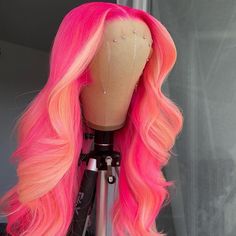 Lace Front Wig Virgin Human Hair Pink Highlight 150%Density 20" Lux Hair, Hair Frontal, Color Highlights, Pink Wig, Pretty Hair Color, Straight Lace Front Wigs, Body Wave Hair, Front Lace Wigs Human Hair, Hair Inspiration Color