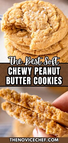 the best soft chewy peanut butter cookies are made with only 3 ingredients and they're so good to eat