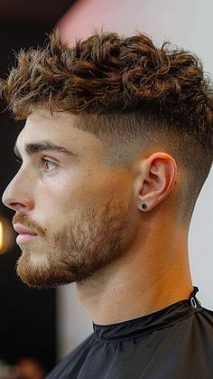 22 Trendsetting Mid-Fade Hairstyles for Men Perm Fade Men, Men Haircut Fade Long On Top, Guys Fade Haircut, Hairstyles For Guys With Short Hair, Burst Fade Haircut Curly, Fade With Messy Top, Short Permed Hairstyles Men, Mid High Fade, Mens Haircut Faded Sides