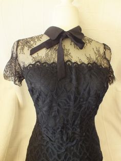 Designer Dress by Sandro.  Size 1 which is about a size 2.  72% Nylon, 17% Polyester, 11% Elasthane Sandro Paris, Black Lace Dress, Designer Dress, Dress With Bow, Dress Clothes For Women, Black Lace, Halloween Shopping, Lace Dress, Designer Dresses