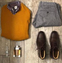 OutfitoftheDay on Instagram: “Monday #ootd #outfitgrid #menstyle #mensfashion #winterfashion #menswinterfashion #flatlay #gap #uniqlo #jcrew #jcrewmens #florsheim #seiko…” Piti Uomo, Mens Fashion Inspiration, Guys Clothing Styles, Briefcase For Men, Mens Lifestyle