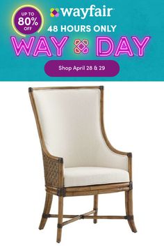 a chair with the words way and day on it, in front of a white background