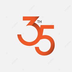 the number 35 with an orange stripe on it, font, numbers, logo png and psd