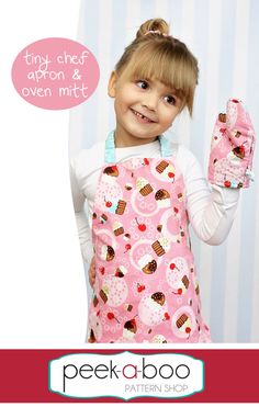 Peek-a-Boo Pattern Shop carries printable sewing patterns for children and adults. It's where fashion meets fun! Child Apron Pattern, Apron Pattern Free, Toddler Apron, Girl Apron, Printable Sewing Patterns, Free Pdf Sewing Patterns, Sew Ins, An Apron, Sewing Aprons