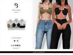 an image of two women wearing bras and high waisted jeans with the same bra