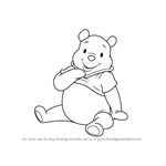 a winnie the pooh coloring page sitting on the floor with his arms crossed and legs crossed