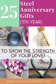 25 anniversary gifts with the words, 25 years to show the strength of your love