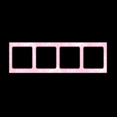 a black background with pink rectangles in the center and two squares on each side