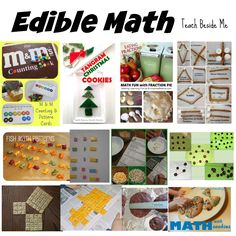 a collage of edible math activities for kids