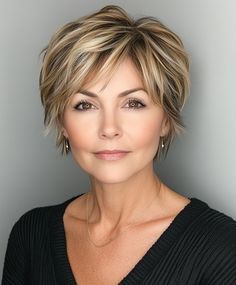 51 Trendy Short Layered Haircuts For Women: Perfect For Fine Hair Short Piece Hairstyles, Short Layered Bob Fine Hair, Womens Short Haircuts For Thick Hair, Hairstyles For Fine Hair Round Face, Short Blonde Shag Haircut, Shirt Hair Cuts For Women 2024, Short Hair Cuts Fine Hair, Short Hair Side Part Hairstyles