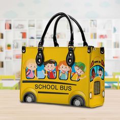 Personalized School Bus Driver Leather Handbag With Handle, Custom Bus Driver Bags, School Bus Driver Appreciation Gift, Back To School Gift Product details: - Sizes:  S: 11.4 x 7.9 x 4.7 Inches M: 13.8 x 10.6 x 5.5 Inches L: 16.1 x 13.4 x 7.5 Inches - Material: PU Leather - Sturdy handles for comfortable carrying. - Removable and adjustable strap for versatile wearing options. - Secure zipper closure to keep your belongings safe. - 5 inside pockets for convenient organization. Care Instructions Cute Rectangular Leather Bag, Cute Leather Rectangular Shoulder Bag, Cute Rectangular Leather Shoulder Bag, Portable Handheld Satchel For School, Portable Bags As Back To School Gift, Portable Bag As Back To School Gift, Portable Bag As A Back To School Gift, Portable Satchel Bag For Gift, School Satchel With Double Handle