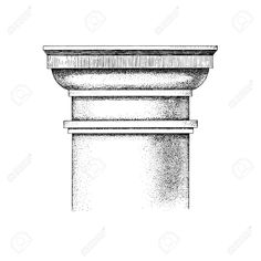 an old fashioned architectural drawing of a column or capital, vintage line drawing or engraving