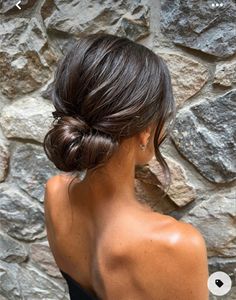 Updo Hairstyle For Bridesmaids, Low Bun Event Hair, Wedding Simple Updo, Wedding Hair Inspo Updo, Updo Hairstyles Wedding Bridesmaid, Bridesmaid Hairstyles Updo Bun, Wedding Hair Without Extensions, Hair Up For Wedding Guest, Updo With Middle Part