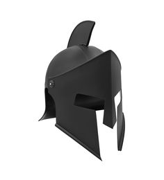 a helmet that is made out of black plastic and has an open visor on the side