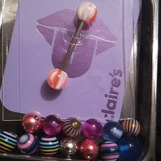 Nwt "Claires"7 Different Colors 14g Tongue Jewelry New With Tag Same Day Next Day Shipping Smoke-Free Pet-Free Home Size 14 G Cute Tounge Peircings, Tongue Piercing Pill Jewelry, Claires Piercing Earrings, Tongue Piercing Jewelry Tongue Rings, Star Cartilage Earring, Tongue Piercing Jewelry, Tongue Piercing Jewelry Bm25.com, Claires Earrings, Ear Piercings Tragus