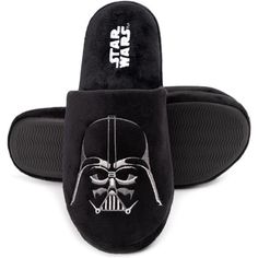 100% Polyester See Size Guide Image To Help Find Your Size Star Wars Darth Vader Men's Slippers Our Slippers Are The Perfect Way To Transform Into Your Favourite Dark Jedi. Perfect For Any Fan Of The Famous Star Wars Series, These Shoes Will Be Sure To Keep You Warm And Cosy. 100% Polyester Slippers - These Slippers Are Made From Polyester And Are Super Cosy, Light And Very Soft. Perfect For Keeping Your Toes Toasty Whilst Watching Your Favourite Star Wars Movie! Darth Vader Design - Featuring T Black Indoor Slip-on Slippers, Black Slip-on Slippers For Indoor, Black Indoor Slippers With Rubber Sole, Indoor Black Slippers With Rubber Sole, Black Rubber Sole Slippers For Indoor Use, Black Leather Indoor Slippers, Black Slip-on Slippers With Rubber Sole, Black Slip-on Slippers With Removable Insole, Comfortable Black Slippers With Rubber Sole