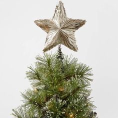 a christmas tree with a star decoration on top