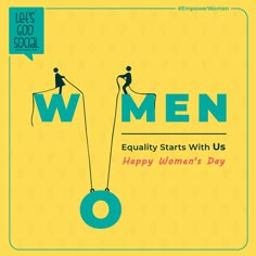 an advertisement for women's day with two men on top of a donut