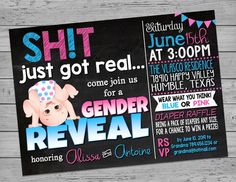 Baseball Gender Reveal, Bow Gender Reveal, Gender Reveal Party Invitations