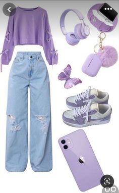 Mode Purple, Purple Outfit, Casual Outfits For Teens, Cute Dress Outfits, Casual Preppy Outfits, Trendy Outfits For Teens, Purple Outfits, Quick Outfits, Cute Preppy Outfits