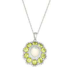 Add a touch of colorful elegance to your attire with this Jewelexcess opal, peridot, and lab-created white sapphire pendant necklace. Add a touch of colorful elegance to your attire with this Jewelexcess opal, peridot, and lab-created white sapphire pendant necklace.Click on this JEWELRY & WATCHES GUIDE to learn about fit, styles, materials and more! Pendant size: 1.20"L x 0.87"W Chain length: 18 in. Chain type: rope Metal: sterling silver Plating: sterling silver Finish: polished Nickel freeSTO Sapphire Pendant Necklace, Sapphire Necklace Pendants, Sapphire Pendant, White Sapphire, Polished Nickel, Chain Lengths, Chain Length, Jewelry Necklace Pendant, Diamond Necklace